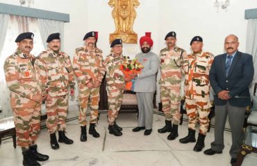 ITBP officers meeting the Governor and wishing him a Happy New Year 2025.