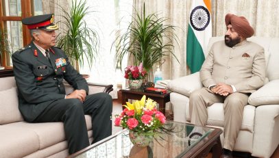 Additional Director General, NCC Directorate Uttarakhand, Major General Rohan Anand paying a courtesy call on the Governor.