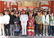 Governor and First Lady Smt. Gurmeet Kaur with students on the occasion of Foundation Day of Meghalaya, Manipur and Tripura at Raj Bhawan.;?>