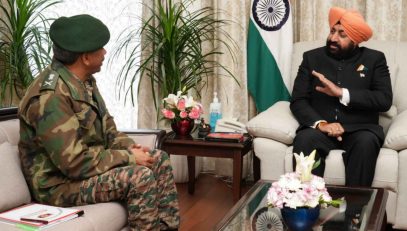 General Officer Commanding in Chief, Western Command, Lieutenant General M.K. Katiyar paying a courtesy call on the Governor.