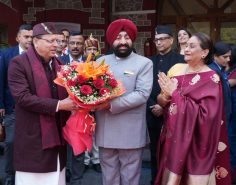 C M Shri Pushkar Singh Dhami meeting the Governor on the occasion of a ‘Hi-Tea’ program organized at the Raj Bhawan.