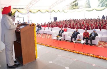 Governor addressing the students at the 