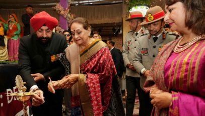 Governor inaugurating the mega rally of ex-servicemen under the aegis of Assam Rifles Headquarters in Dehradun along with First Lady Mrs. Gurmeet Kaur.