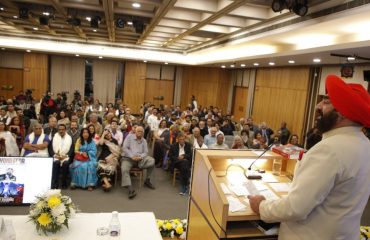 Governor addressing the book release event of “Beyond Fear: A Personal Journey to Soma” in New Delhi.