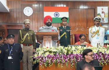 Governor delivering his address in the first session of the Fifth Legislative Assembly in the year 2025.