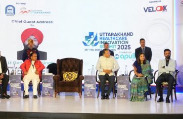 Governor addressing the inaugural session of 'Uttarakhand Healthcare Innovation Summit'.