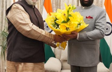 Shri Narendrajit Singh Bindra, Chairman, Hemkund Sahib Management Trust, met the Governor and informed him about the date of opening of the doors of Shri Hemkund Sahib Yatra.