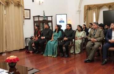 ⁠Governor addressing the trainee officers of Indian Telecommunication Service at Raj Bhawan.