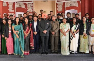 ⁠Governor with the trainee officers of Indian Telecommunication Service at Raj Bhawan.