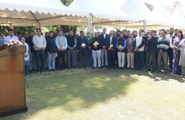 Governor addressing the officers and employees of Raj Bhavan at Holi Milan program at Raj Bhawan