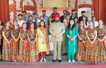 Governor with students of Rajasthan on the occasion of Rajasthan State Foundation Day at Raj Bhawan.