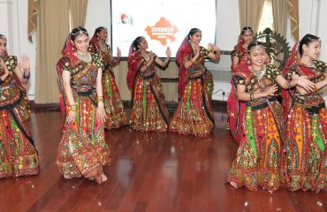 ⁠Students of Rajasthan giving captivating performance in cultural programs on the occasion of Rajasthan State Foundation Day at Raj Bhawan.