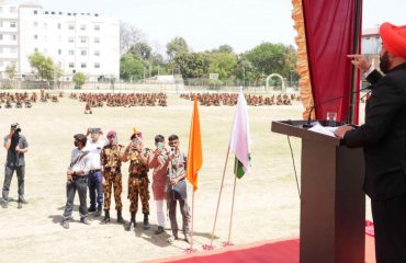 राष्ट्रीय सैनिक संस्था की हरिद्वार इकाई एवं अखण्ड हिन्द फौज द्वारा आयोजित कार्यक्रम को संबोधित करते हुए राज्यपाल।