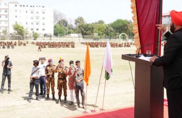 राष्ट्रीय सैनिक संस्था की हरिद्वार इकाई एवं अखण्ड हिन्द फौज द्वारा आयोजित कार्यक्रम को संबोधित करते हुए राज्यपाल।
