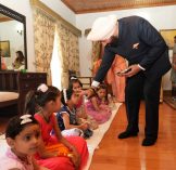 Governor and First Lady Mrs. Gurmeet Kaur worshipping the girls in the form of Goddess on the auspicious occasion of Chaitra Navratri on the day of Durga Ashtami as per rituals.;?>