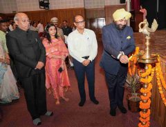 Governor inaugurating the Praveshotsav-2025 and ‘School Dashboard’ launch programme organised by the School Education Department at Raj Bhawan.