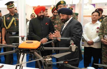 Governor testing the drone on the occasion of the program organized at Jaswant Ground, Dehradun Cantonment.
