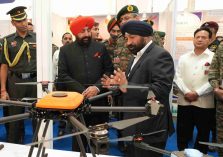 Governor testing the drone on the occasion of the program organized at Jaswant Ground, Dehradun Cantonment.;?>