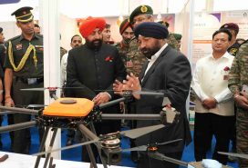 Governor testing the drone on the occasion of the program organized at Jaswant Ground, Dehradun Cantonment.
