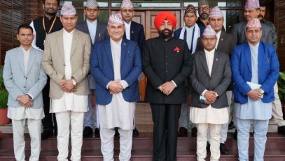 Governor with the delegation of Far Paschim Province, Nepal at Raj Bhawan.