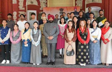 Governor with the students of Sikkim on the occasion of Sikkim State Foundation Day at Raj Bhawan.