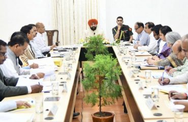 Governor holding a review meeting with the Vice Chancellors of Self-Financed (Private) Universities at Raj Bhawan.