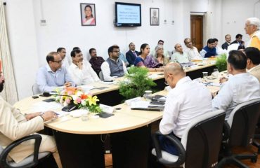 Governor holding a review meeting with the Vice Chancellors of Self-Financed (Private) Universities at Raj Bhawan.