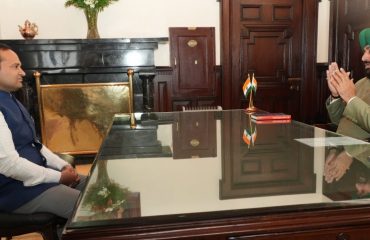 Kumaon Mandal Vikas Nigam MD Vineet Tomar paying a courtesy call on the Governor.