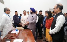 Governor inspecting the one-day special medical camp organized at Raj Bhawan Nainital and getting information about health check-up from the doctors.;?>