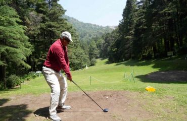 Golfers playing golf on the second day of the 20th Governors Cup Golf Tournament organized by Raj Bhawan Golf Club.