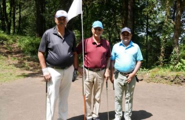 Golfers playing golf on the second day of the 20th Governors Cup Golf Tournament organized by Raj Bhawan Golf Club.