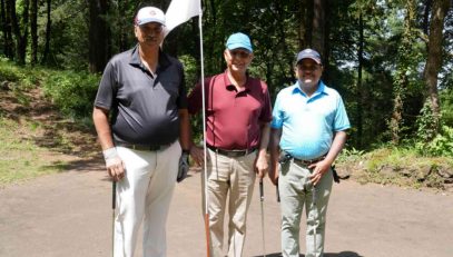 Golfers playing golf on the second day of the 20th Governors Cup Golf Tournament organized by Raj Bhawan Golf Club.