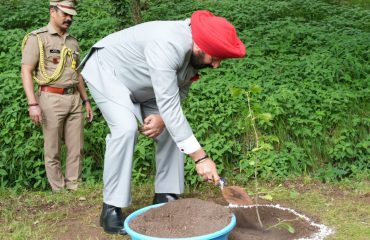 Governor planting a sapling at the Raj Bhavan Nainital campus on the occasion of World Environment Day 2025.