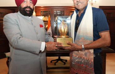 Former Indian Cricketer Shri Kapil Dev paying a courtesy call on the Governor.
