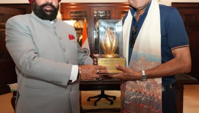 Former Indian Cricketer Shri Kapil Dev paying a courtesy call on the Governor.