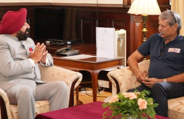 Former Indian Cricketer Shri Kapil Dev paying a courtesy call on the Governor.