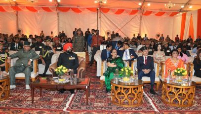 Governor participating in the program "Ek Shaam Sainik Ke Naam" at Raj Bhawan Nainital.
