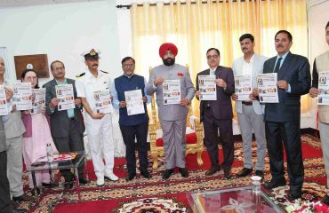 Governor releasing the newsletter 'Vimarsh' of Kumaon University, Nainital.