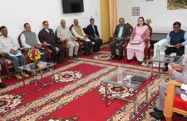 Governor meeting with Directors and Deans at DSB Campus of Kumaon University, Nainital.