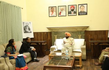 Governor holding a meeting with the administrative officers of the district in Haridwar.