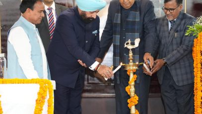 Vice President and Governor inaugurating the Golden Jubilee function of Kumaon University by lighting the lamp.