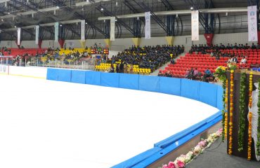 Governor addressing the players on the occasion of closing of 20th National Short Track Speed Skating Championship and inauguration of Ice Figure Skating National Championship-2025.