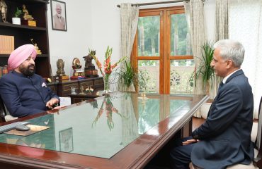 Prof. Vijay Kumar Banga, paying a courtesy call on the Governor.