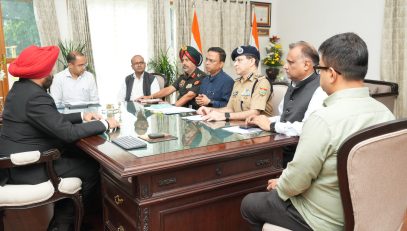 Governor receiving updated information on relief and rescue operations of the Uttarkashi disaster at Raj Bhawan.