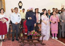 Governor inaugurating the podcast on the theme “Women Empowerment: One Consciousness, One Resolution” at Raj Bhawan.;?>
