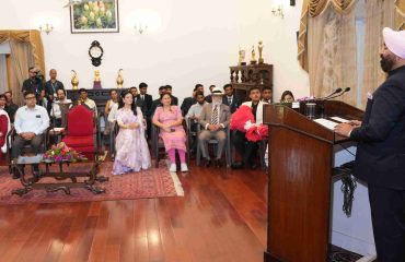 Governor addressing the podcast launch event on the theme “Women Empowerment: One Consciousness, One Resolution”.