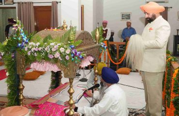 Governor participating in the three-day Akhand Paath of Sri Guru Granth Sahib at Raj Bhawan.