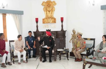 Governor listening to various problems of common citizens including ex-servicemen under the public meeting programme organised at Raj Bhawan.