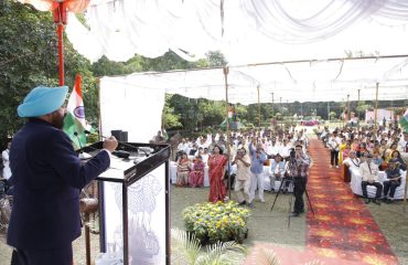 The Governor addressing the “Martyr Samman Samaroh”