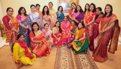 First Lady Mrs. Gurmeet Kaur participating with women on the Karva Chauth programme organised at Raj Bhawan.